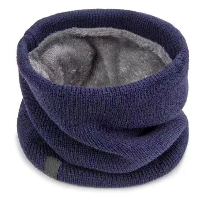 Winter Scarf Unisex Fleece-lined Thickened Scarf Warm Neck Set Riding Mask Wool Pullover Knitted Scarf