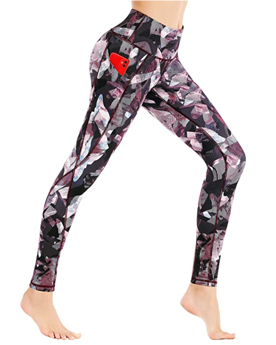Ewedoos Printed Wide High Waisted Yoga Pants with Pockets