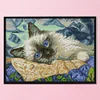 Blue Eyes Cat-14CT Stamped Cross Stitch Kit(30*21cm)