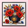 Wheat Poppy Pot Full 18CT 2 Strands DIY Stamped Cross Stitch Kits for Beginners Adults Home Wall Decor Cross Stitch Art and Crafts Kits 25x25cm tapestrymarket