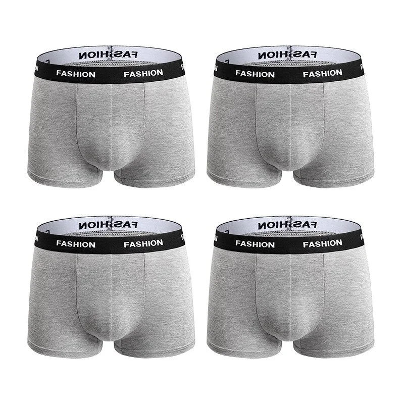 4PCS Men Underwear Cotton Boxers Panties Comfortable Mens Underpants Homme Sexy Fashion Letter Male Boxershorts