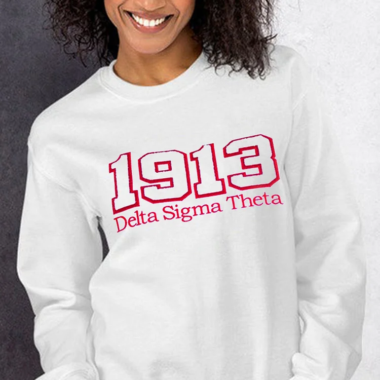 Temperament printed casual crew neck sweatshirt