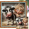 Girl And Cow - 11CT Stamped Cross Stitch - 40*40cm - Animal