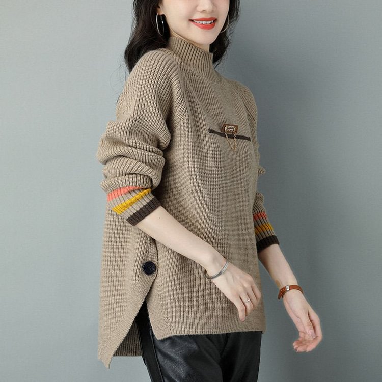 Shift Long Sleeve Casual Buttoned Sweater