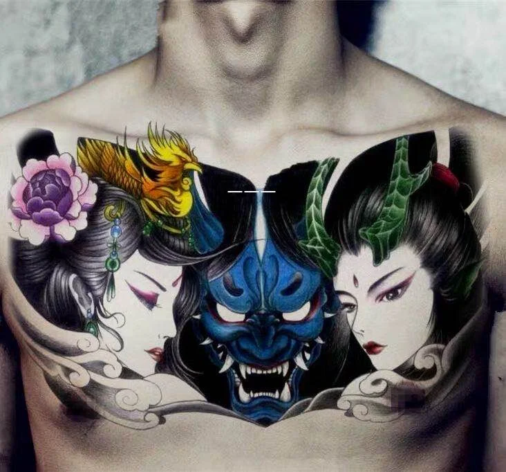 1 Sheet Chest Body Tattoo Temporary Waterproof Sanskrit Mandala Tatto Decal Waist Art Tatoo Sticker Women