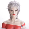 SHORT STRAIGHT SILVER GREY HAIR WIG