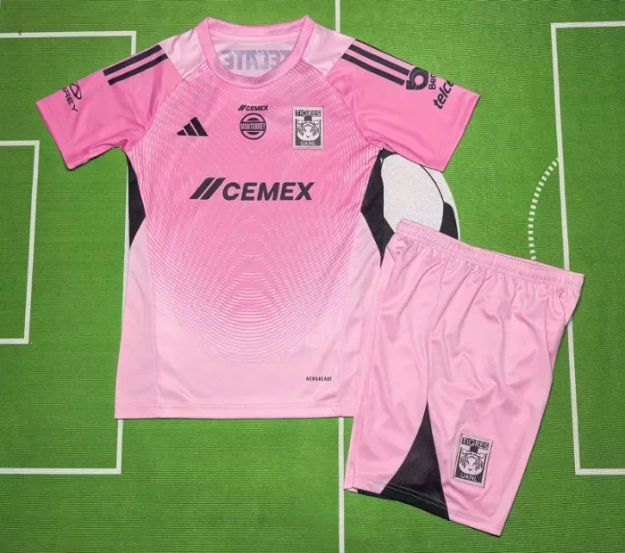 25/26 Tigres UANL Pink Goalkeeper Kids Set