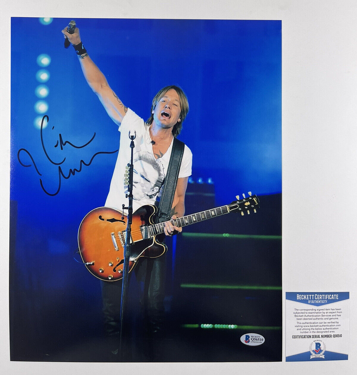 KEITH URBAN SIGNED 11x14 Photo Poster painting AUTHENTIC BECKETT BAS COA #Q56510