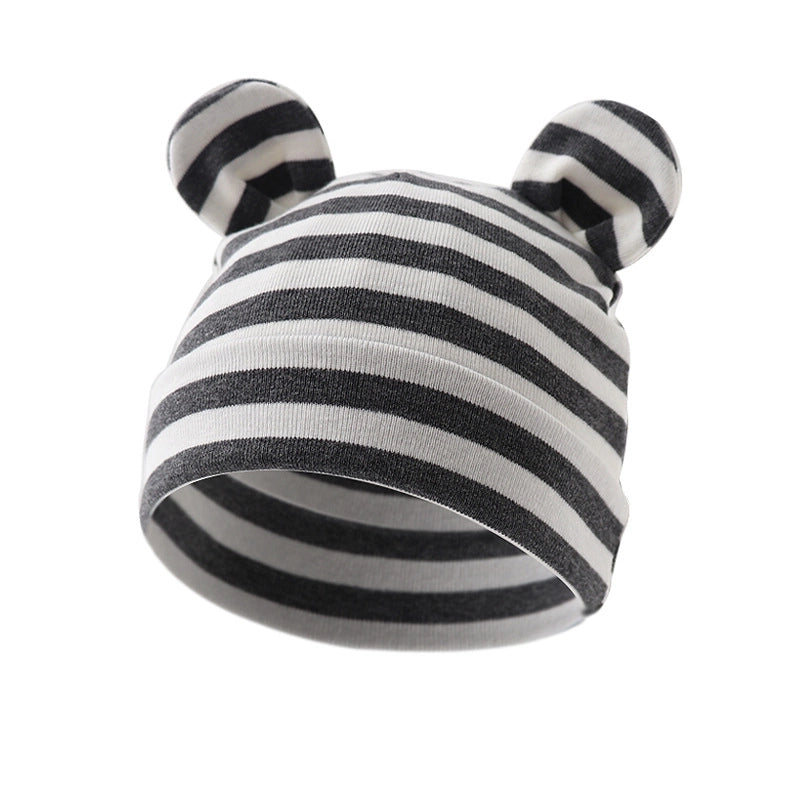 New Infant Fetal Cap Newborn Head Cap Solid Color Ear Hat Boys And Girls Baby Hat A54