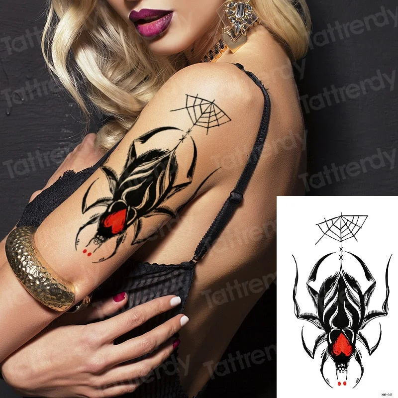 Snake Flower Rose Waterproof Temporary Tattoo Sticker Flash Tattoo Lace Fox Lion Body paint Arm Fake Sleeve Tattoo Women Mermaid