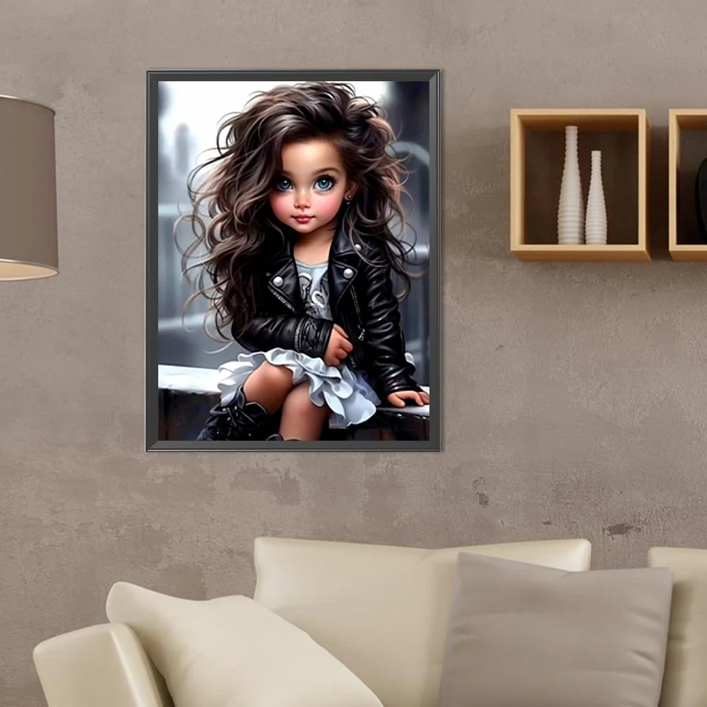 Diamond Painting - Full Round Drill - Sweet Cool Girl(Canvas|30*40cm)