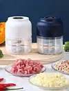 Electric Garlic Chopper 300ML Portable Cordless Mini Food Processor Rechargeable Vegetable Chopper Blender for Nuts Chili Onion Minced Meat and Spices