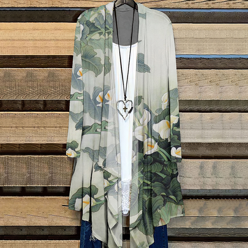 Floral Print Long Sleeve Casual Cardigan wearshes
