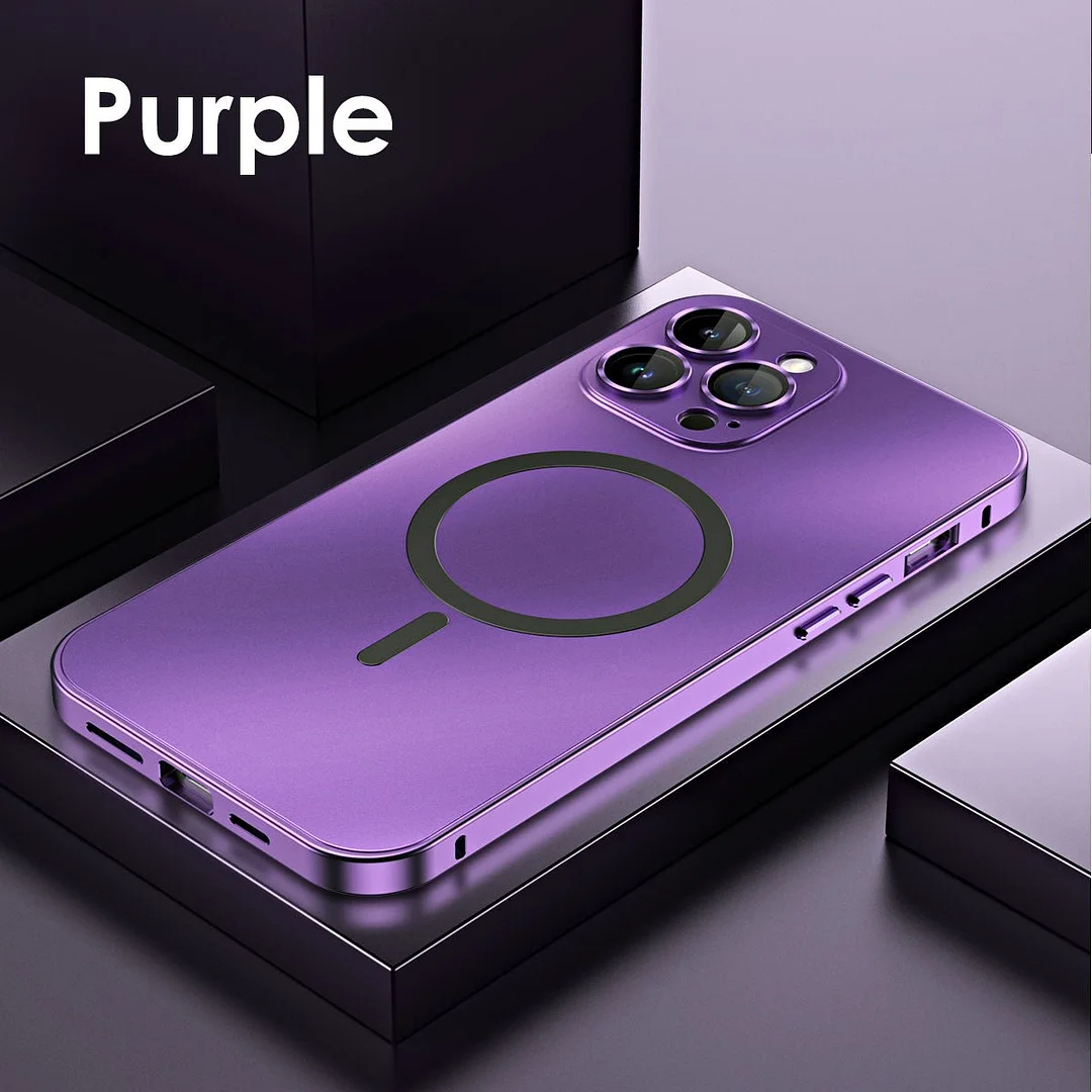 Magnetic Charging Aluminium Metal Bumper Matte Case Cover for iPhone