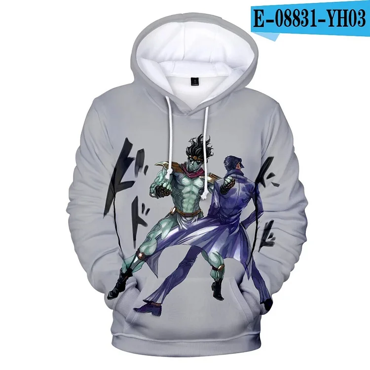 Anime JOJO Bizarre Adventure 3D Hoodie Cosplay Costumes GUIDO MISTA Siwa Kira Yoshikage Pullover Hooded Sweatshirt For Unisex