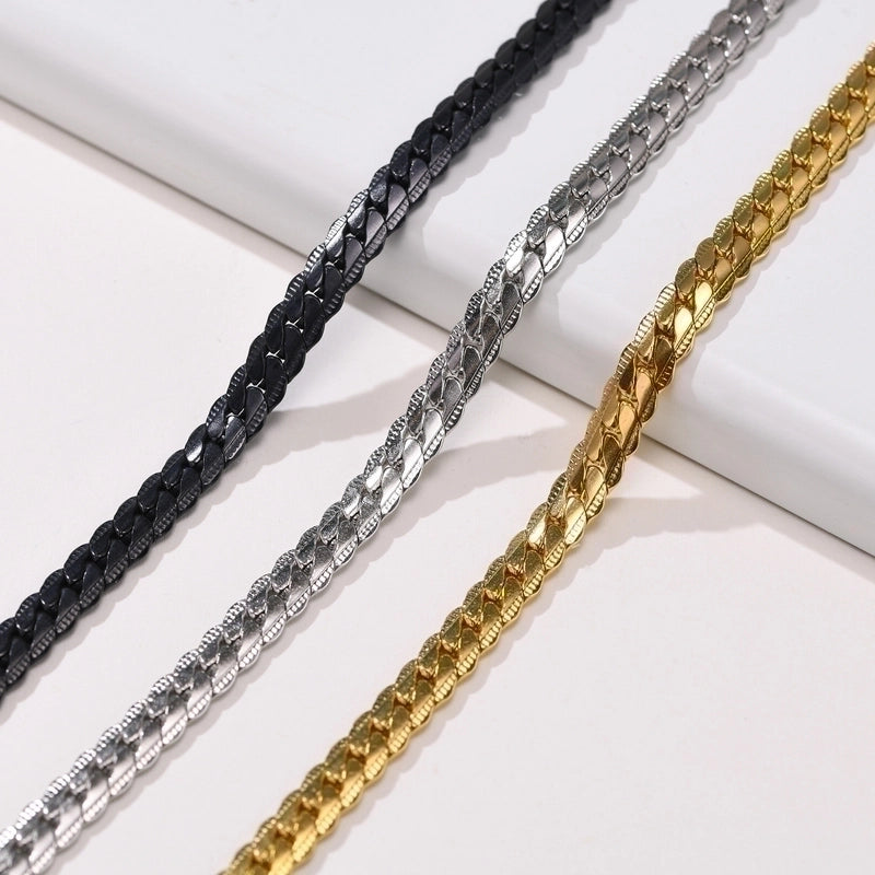 Minimalist Solid Color 201 Stainless Steel Men'S