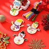 10Pcs Christmas Snowman - Cross Stitch Wood Pendants Embroidery 10cm