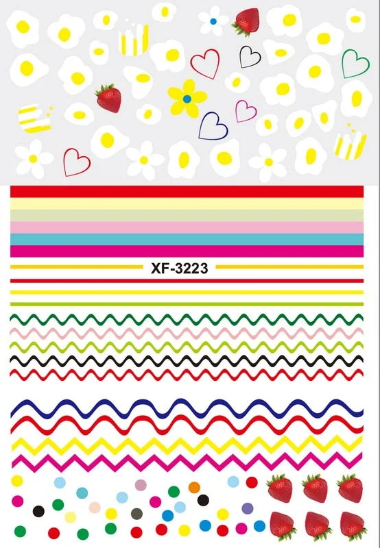 Nail Art Decals Colorful Glass Sticker for Nail Self-adhesive DIY Sticker Decals Manicure for Nail Art Sticker Design Decoration