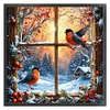 Birds By Window In Winter-11CT Stamped Cross Stitch 45*45cm/17.72*17.72in tapestrymarket