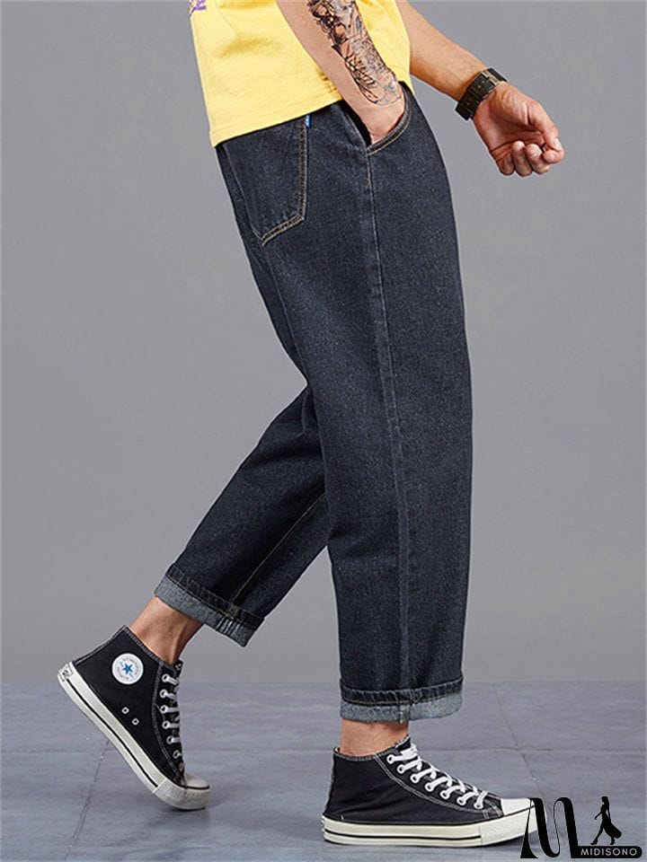 MidiSono - Fashion Men Straight-Leg Loose Casual Long Harem Pants