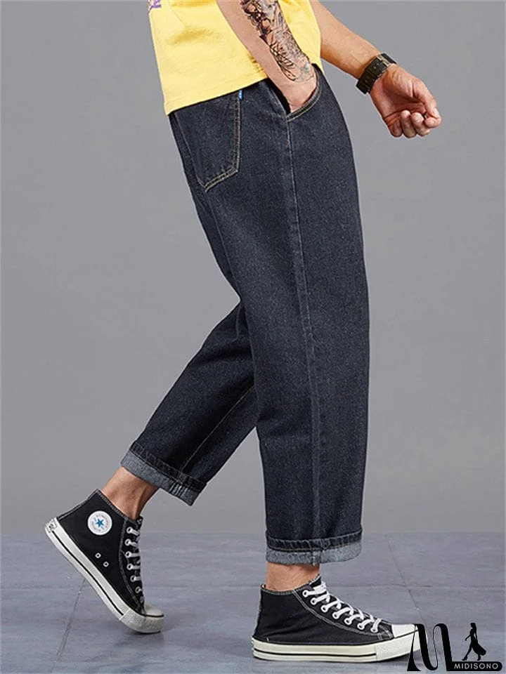 MidiSono - Fashion Men Straight-Leg Loose Casual Long Harem Pants