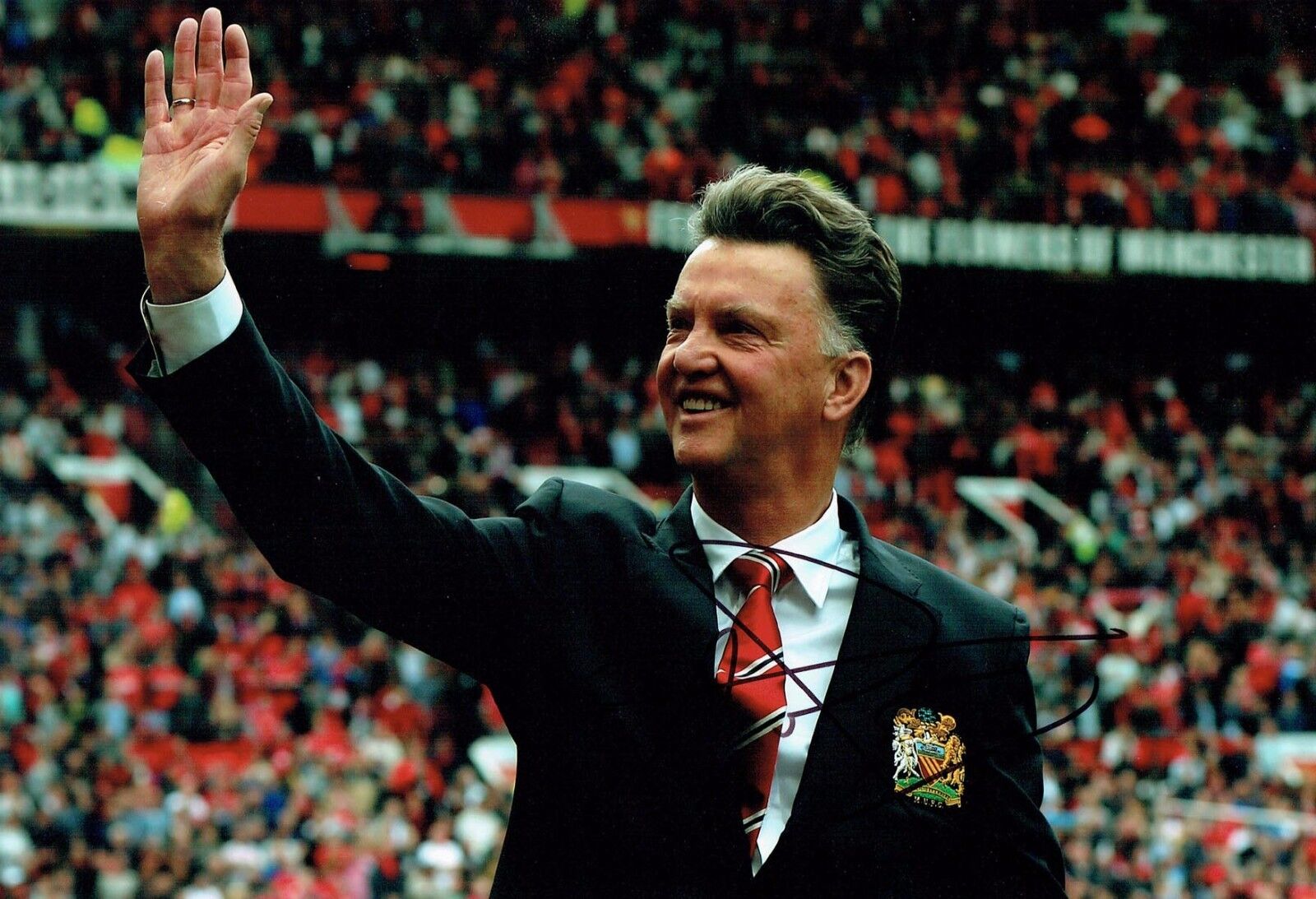 Louis Van GAAL Manchester United Manager Signed Autograph 12x8 Photo Poster painting AFTAL COA