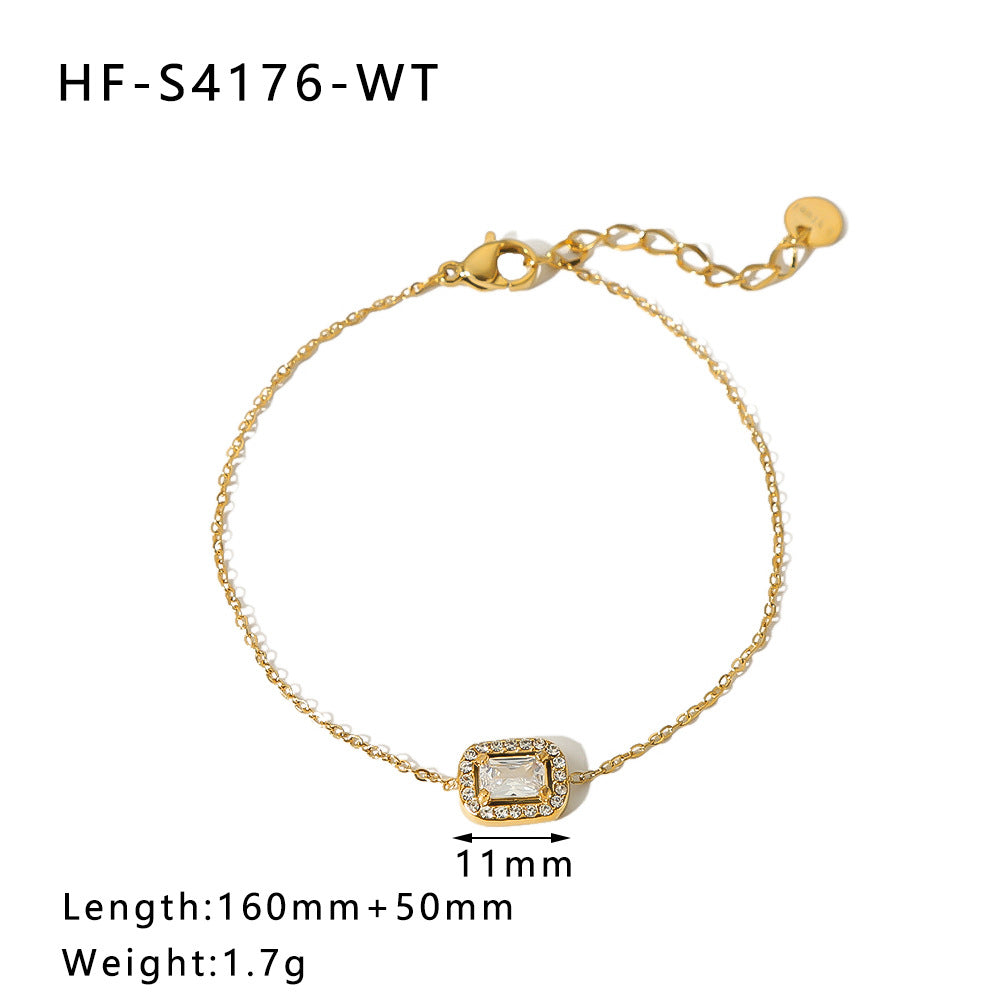 Women IG Style Circle Heart Six-Pointed Star Heart Geometric Stainless Steel Electroplating Bracelets