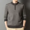 Jacquard half turtleneck thick warm casual sweater