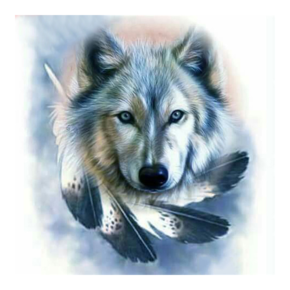Картина стразами волк