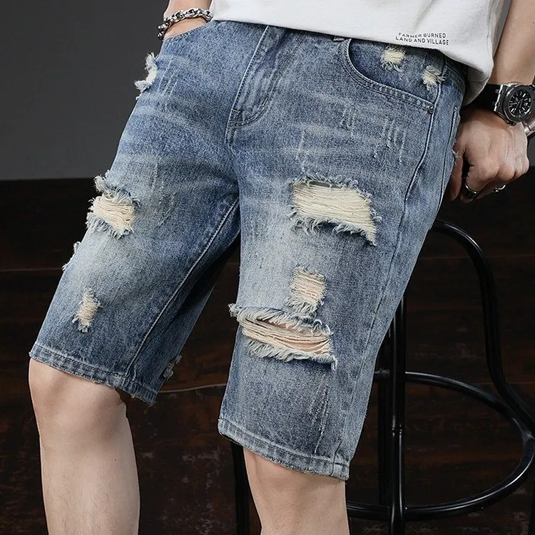 Men's Lightweight Denim Shorts for Summer Relaxed Fit