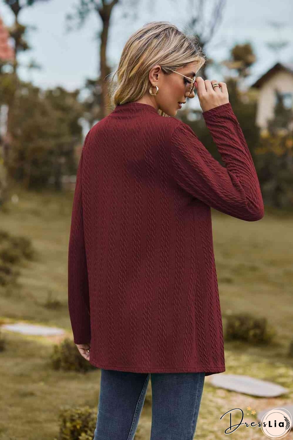 Open Front Long Sleeve Cardigan