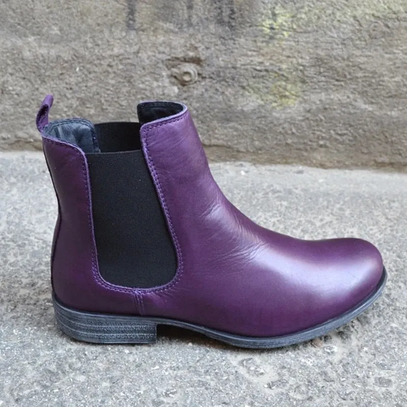 Lady Chelsea Boots PU Leather Boots Women Casual Shoes Female Ankle Boots Woman Mid Calf Booties Autumn Fashion Platform Booties