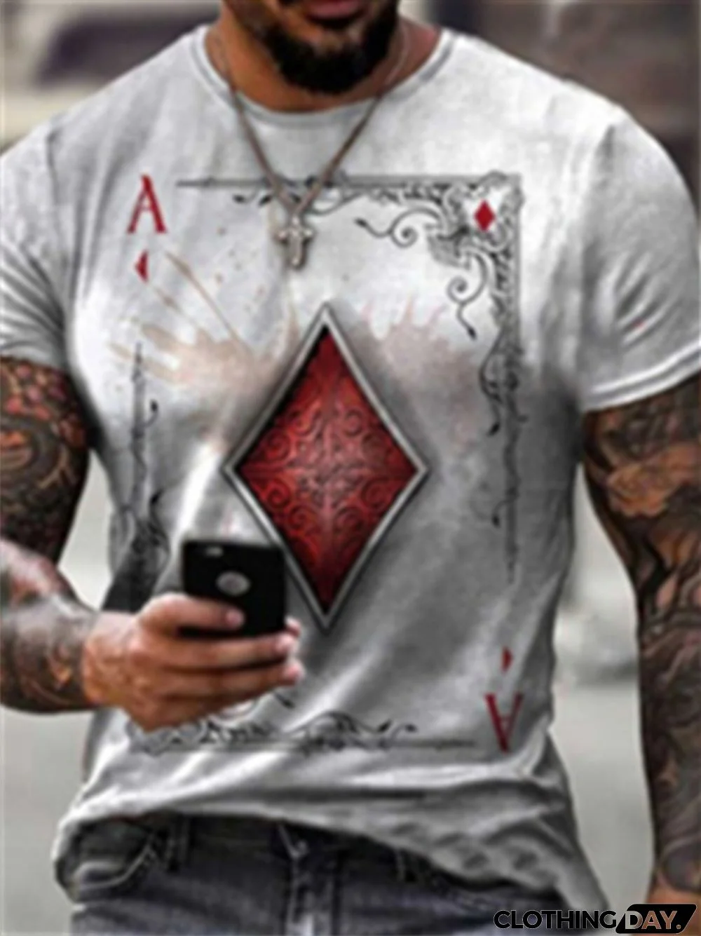 Summer Trend New Square A 3D Digital Printing Men's Sports Loose Short-sleeved T-shirt