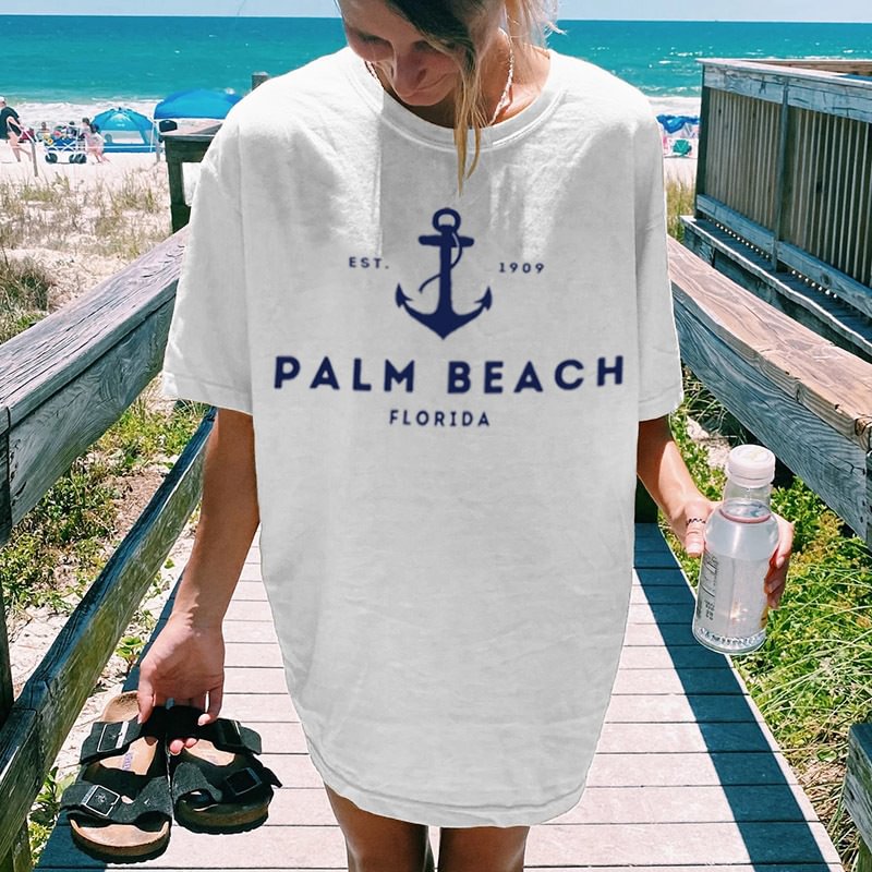 Palm Beach Anchor Women's Cotton Oversized T-Shirt