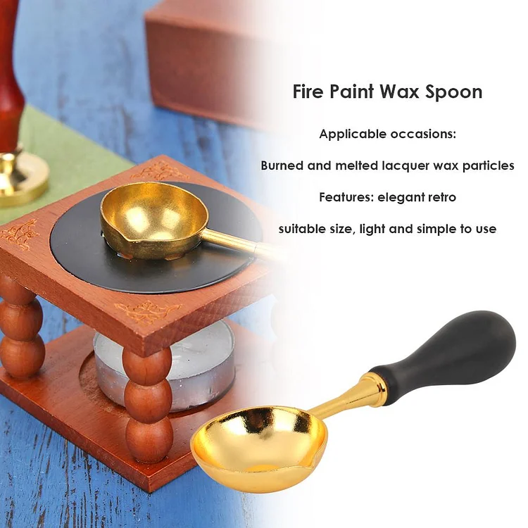 Wax Stamp Seal Spoon Vintage Wood Handle Invitation Card Sealing Wax Spoons