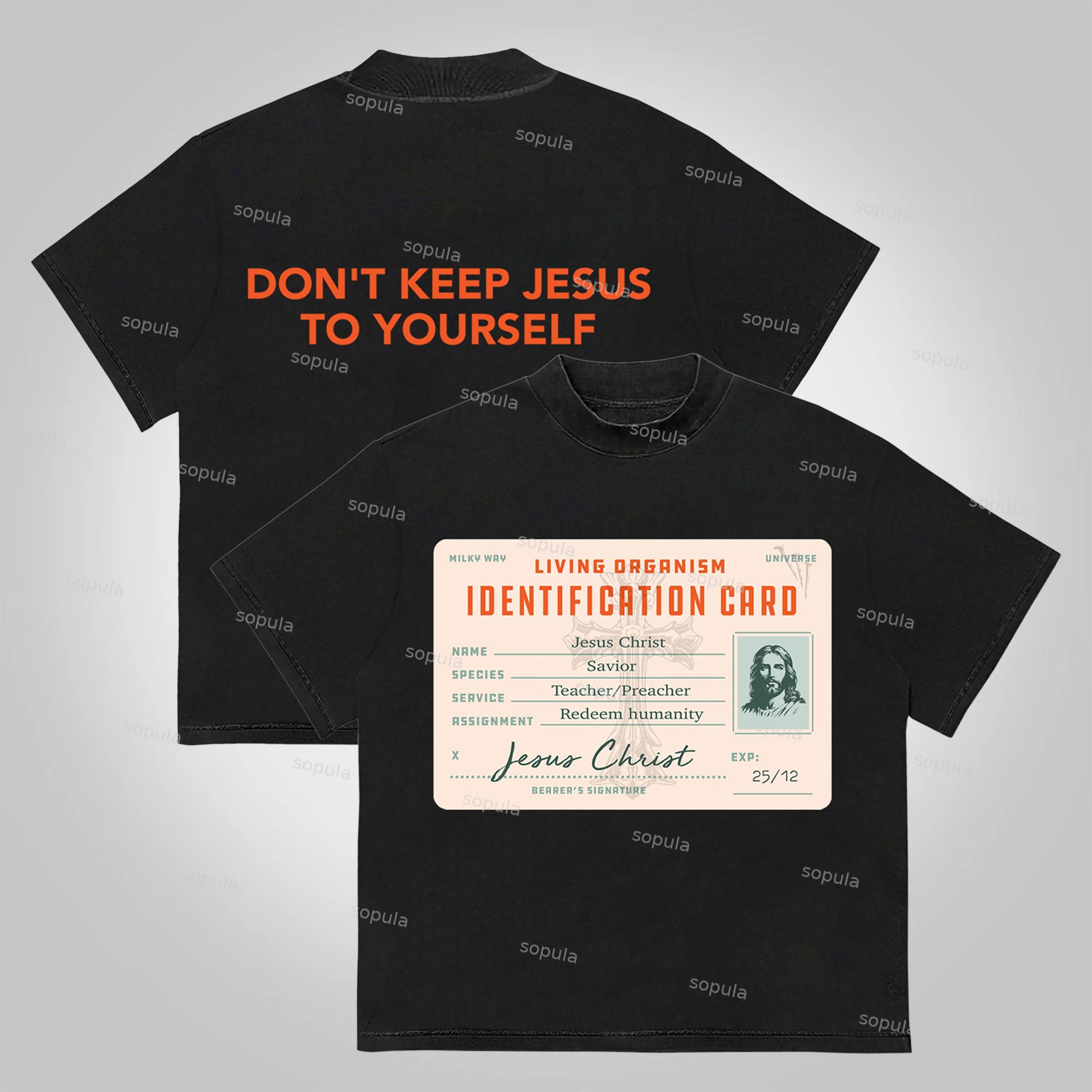 Sopula Don't Keep Jesus To Yourself Jesus Passport Graphic Cotton T-shirt - SOPULA