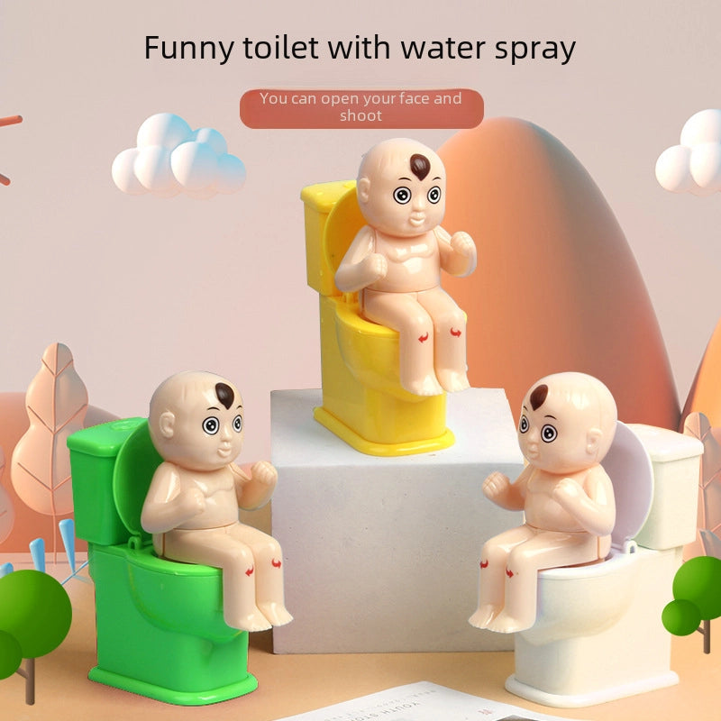Creative Tricky Toilet Doll Toy Decompression Tricky Water Spray Toilet Toy Water Spray Toilet Sitting Doll