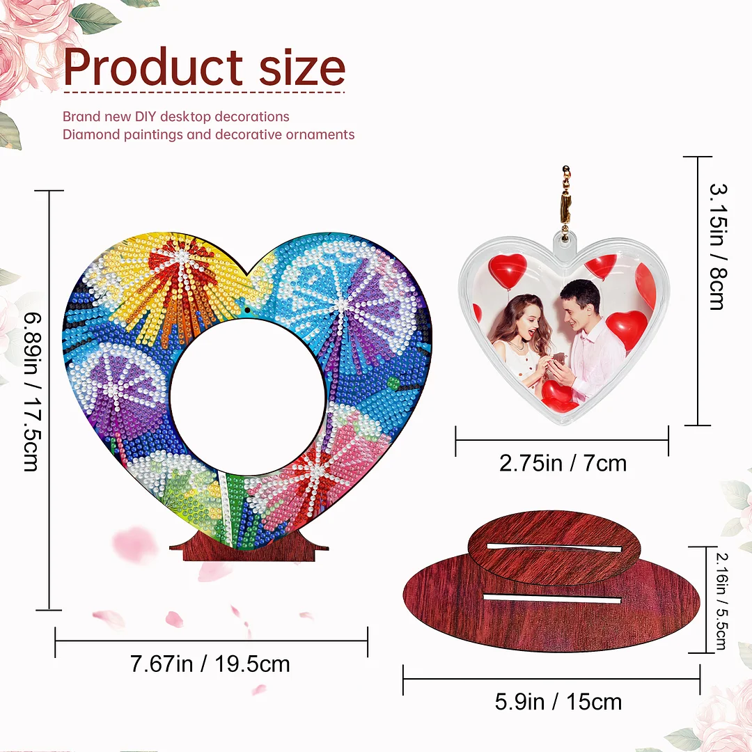 2D Flatt DIY Wooden Dandelion Desktop Diamond Art Ornament Kits Home Decor