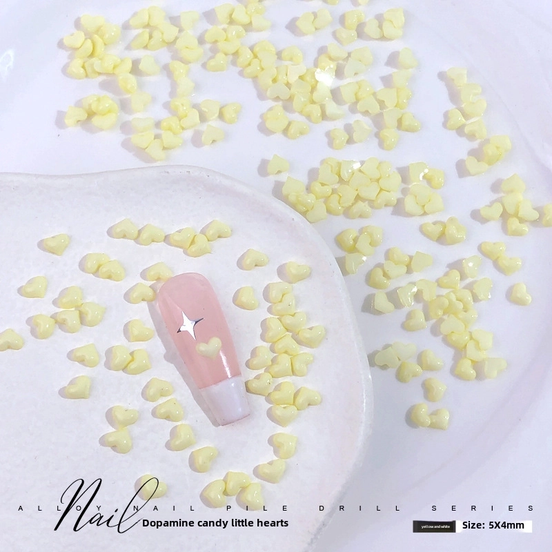 Dopamine Candy Love Diamond Macaron Color Sweet Resin Small Love Net Red Nail Jewelry