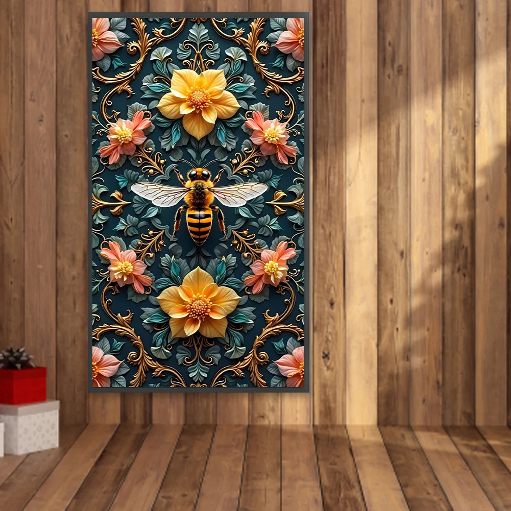 Diamond Painting - Full Round Drill - Flower Bee(Canvas|40*70cm)