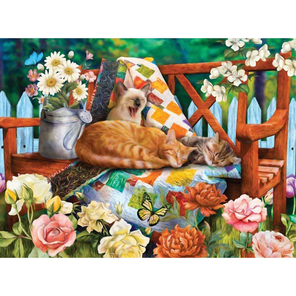 

Garden Cat Resting - Round Drill Diamond Painting - 40*30CM, 501 Original