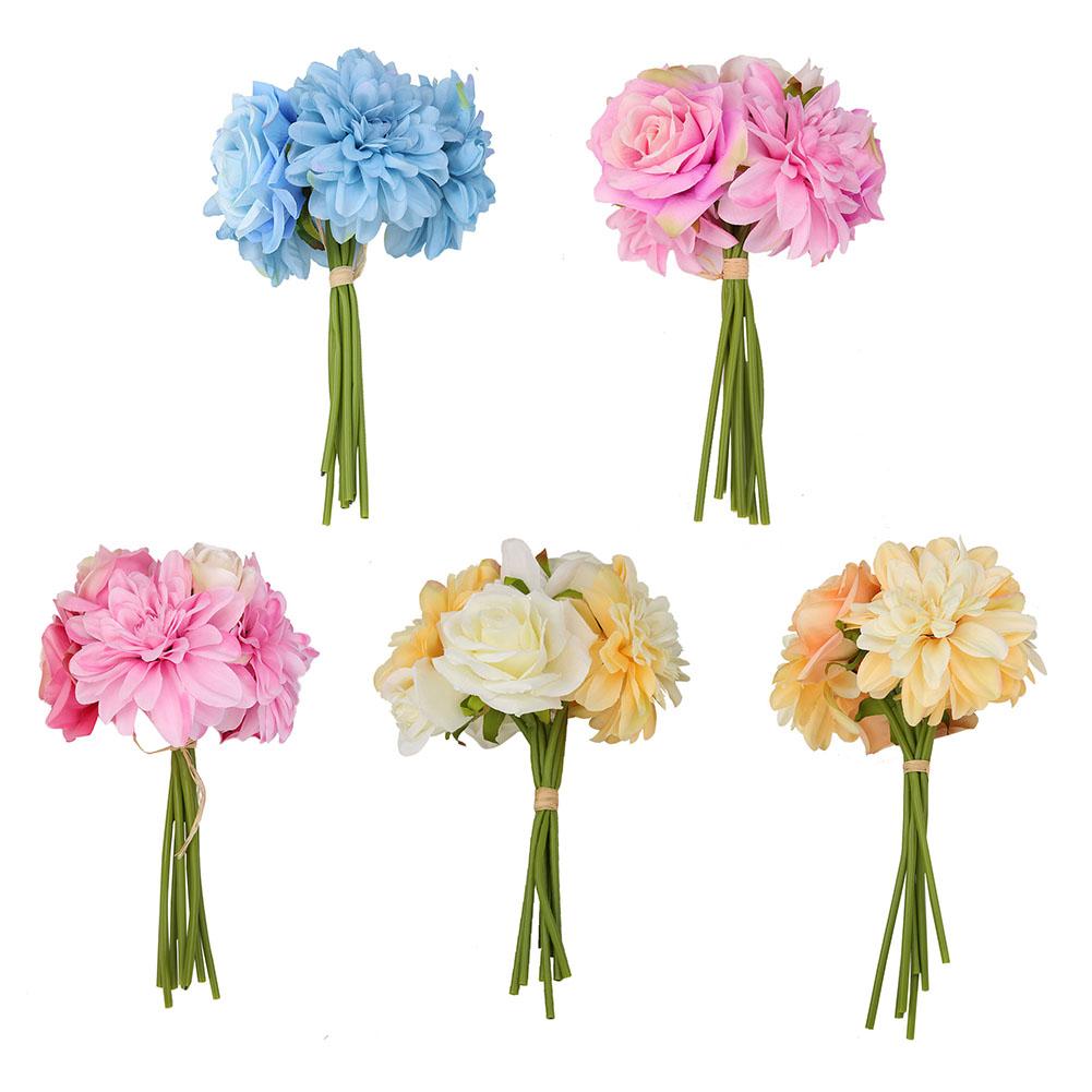 

8pcs Simulation Flower Bride Bouquet Artificial Fake Flowers Wedding Decor, Blue, 501 Original