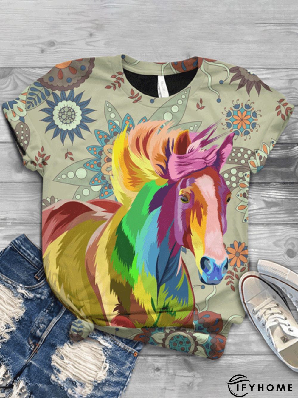 Casual Short Sleeve Round Neck Plus Size Tops | IFYHOME