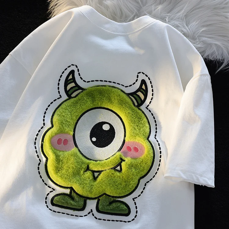 Kawaii Little Green Monster Summer T-shirt weebmemes