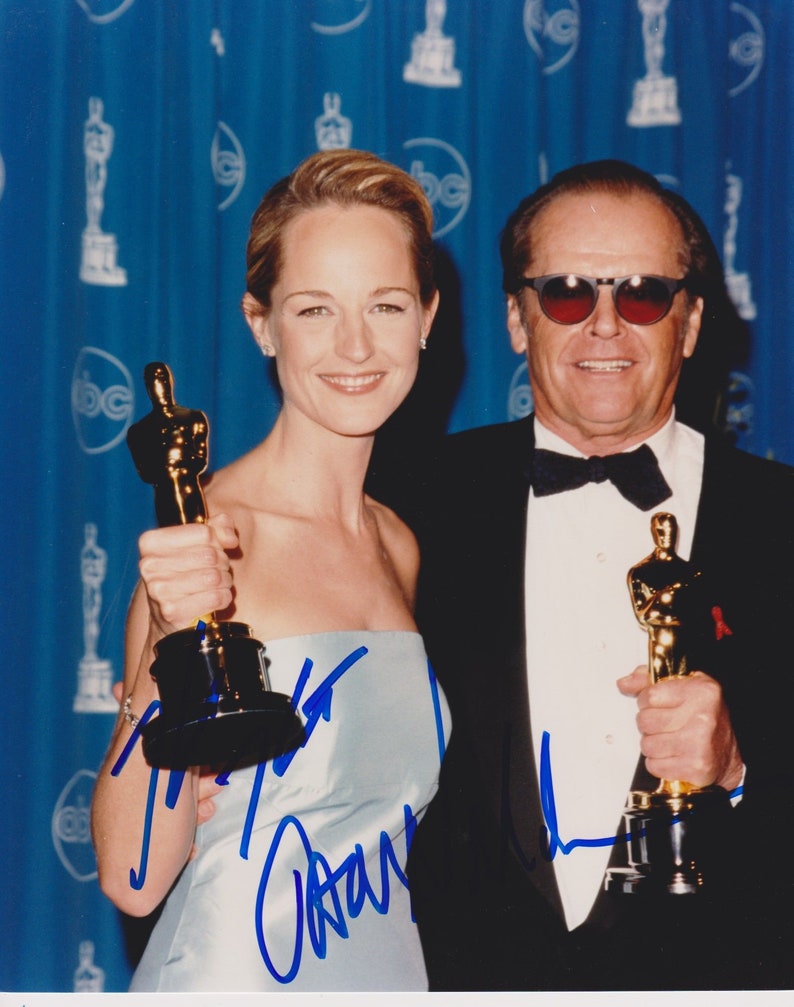 Helen Hunt & Jack Nicholson Signed Autographed Academy Awards Glossy 8x10 Photo Poster painting - COA Matching Holograms