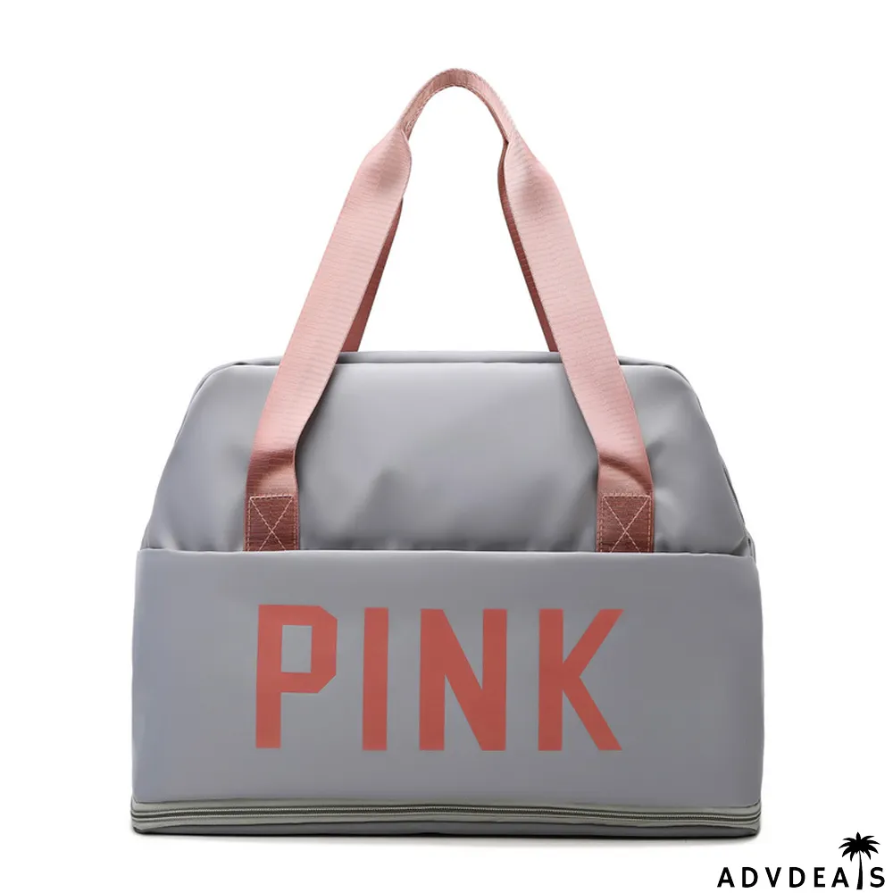 PINK Letter Print Dry and Wet Separation Extend Bag