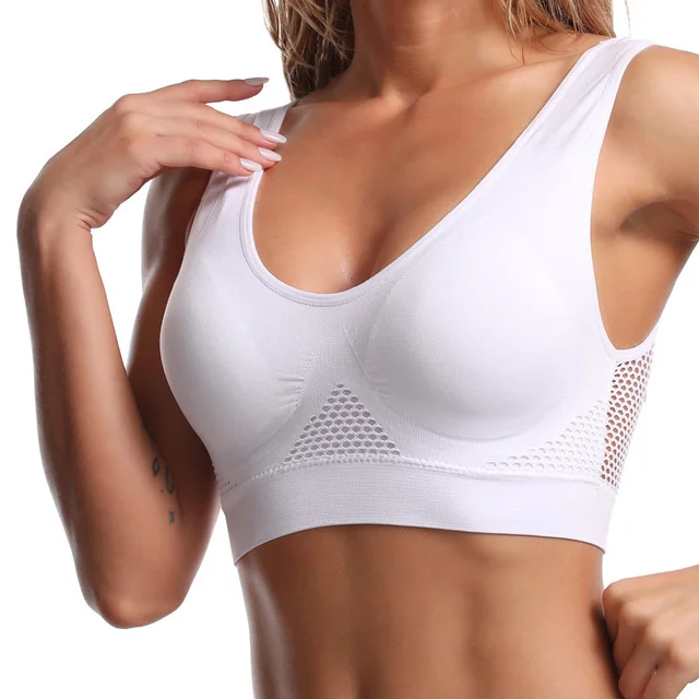 LONGLUAN Breathable Cool Liftup Air Bra, Seamless Wireless Cooling Comfort  Breathable Bra with Removable Pads