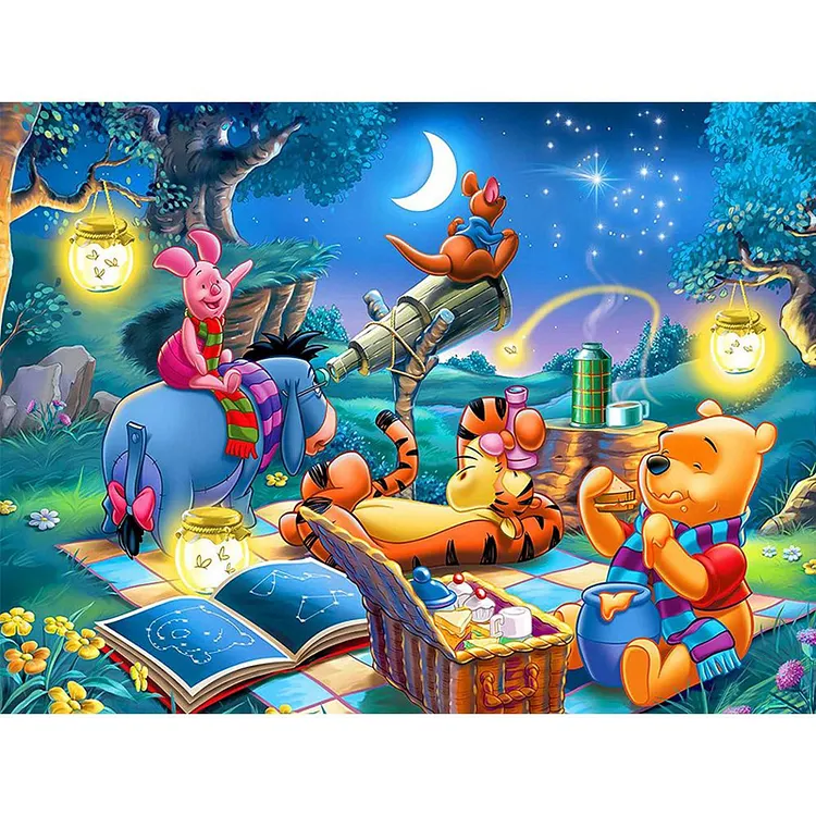 【DIY Brand】Winnie the Pooh and Tigger 50*40cm 11CT Stamped Canvas Cross Stitch gbfke