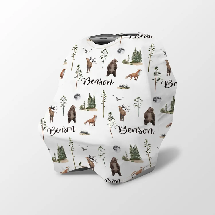 Personalized Woodland Animals Baby Car Seat Canopy| Canopyl185