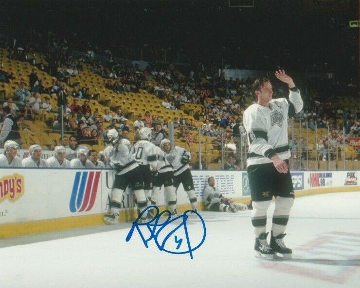 VINTAGE ROB BLAKE SIGNED LOS ANGELES LA KINGS 8x10 Photo Poster painting #1 Autograph HHOF PROOF